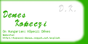 denes kopeczi business card